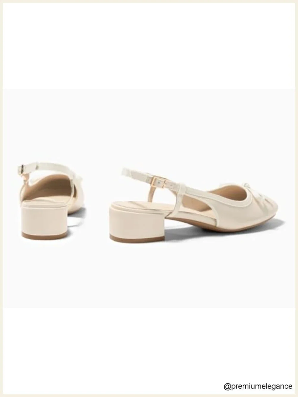 Chunky Low Heel Slingback Ballet Bow Pumps Closed Toe Wedding Dress Shoes